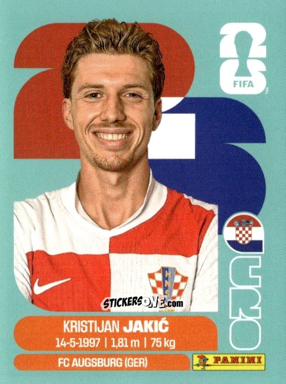 Figurina Kristijan Jakic - Fifa World Cup 2026. Standard Edition n. CRO8 - Panini