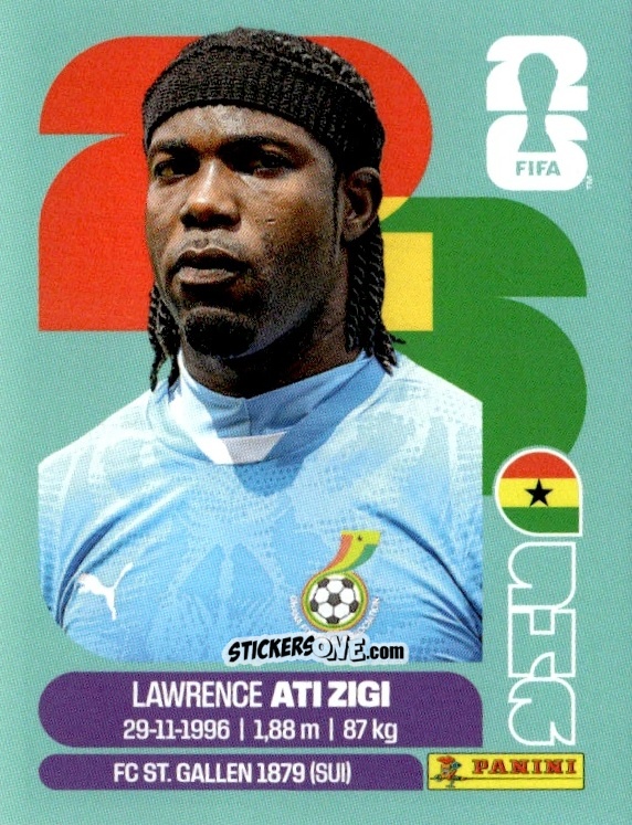 Sticker Lawrence Ati Zigi - Fifa World Cup 2026. Standard Edition n. GHA2 - Panini