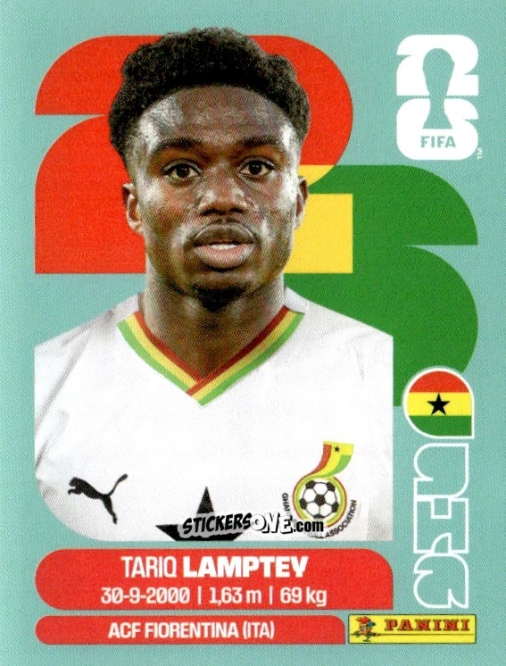 Cromo Tariq Lamptey - Fifa World Cup 2026. Standard Edition n. GHA3 - Panini