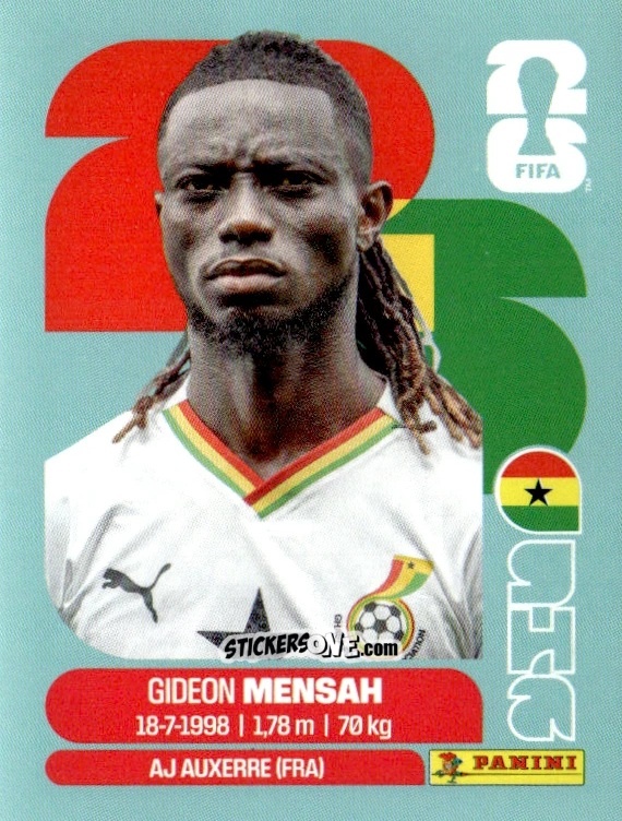 Sticker Gideon Mensah - Fifa World Cup 2026. Standard Edition n. GHA7 - Panini