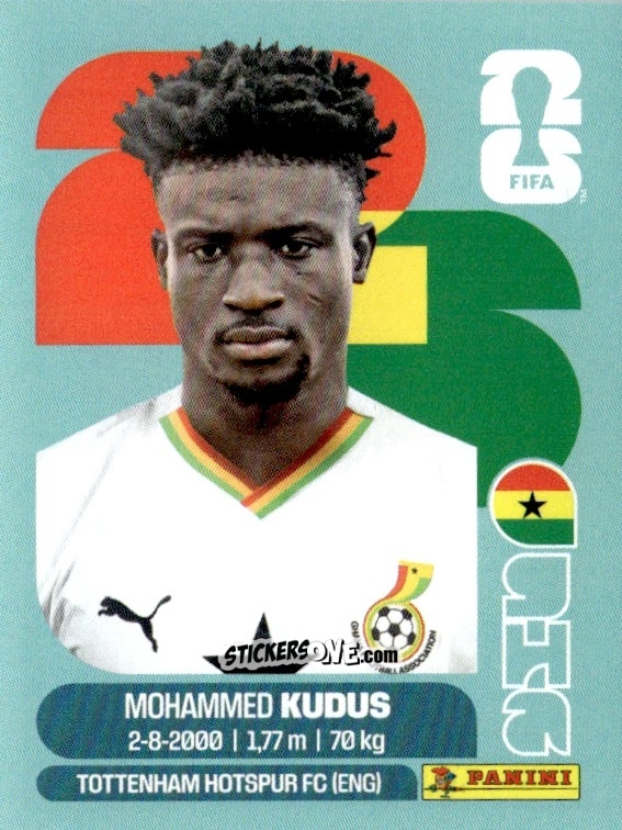 Sticker Mohammed Kudus - Fifa World Cup 2026. Standard Edition n. GHA14 - Panini