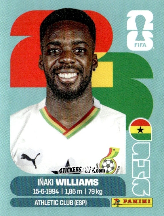 Figurina Inaki Williams - Fifa World Cup 2026. Standard Edition n. GHA15 - Panini