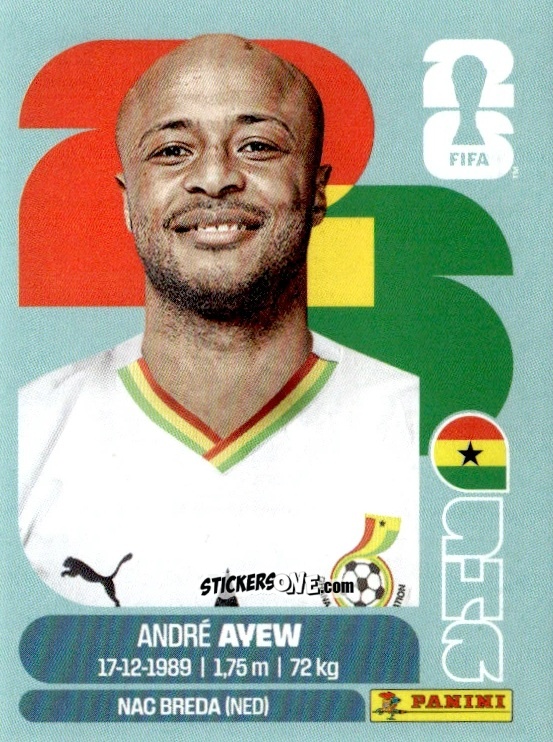 Cromo Andrew Ayew - Fifa World Cup 2026. Standard Edition n. GHA17 - Panini
