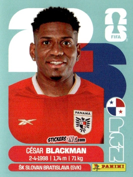 Cromo Cesar Blackman - Fifa World Cup 2026. Standard Edition n. PAN9 - Panini