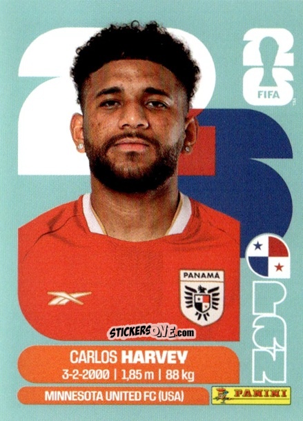 Cromo Carlos Harvey - Fifa World Cup 2026. Standard Edition n. PAN15 - Panini