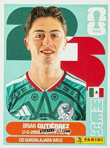 Sticker Brian Gutierrez - Fifa World Cup 2026. Standard Edition n. MEX14U - Panini