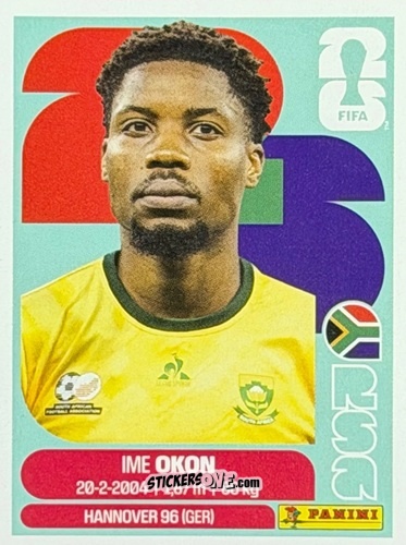 Sticker Ime Okon - Fifa World Cup 2026. Standard Edition n. RSA8U - Panini
