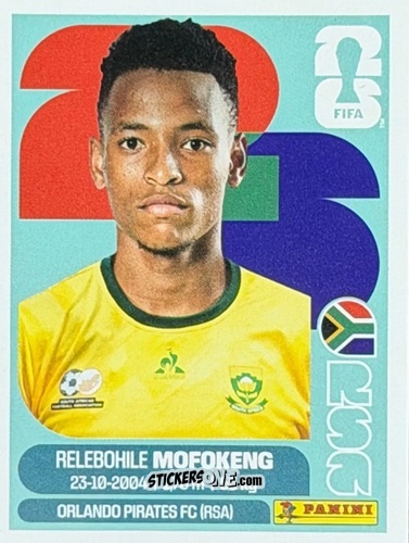 Sticker Relebohile Mofokeng - Fifa World Cup 2026. Standard Edition n. RSA19U - Panini