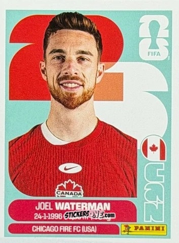 Figurina Joel Waterman - Fifa World Cup 2026. Standard Edition n. CAN5U - Panini