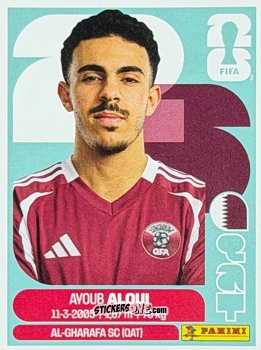 Figurina Ayoub Aloui - Fifa World Cup 2026. Standard Edition n. QAT8U - Panini