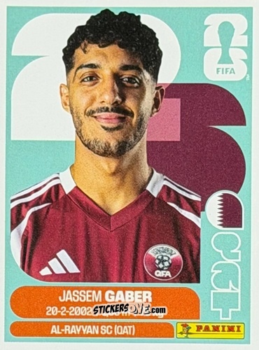 Figurina Jassem Gaber - Fifa World Cup 2026. Standard Edition n. QAT14U - Panini