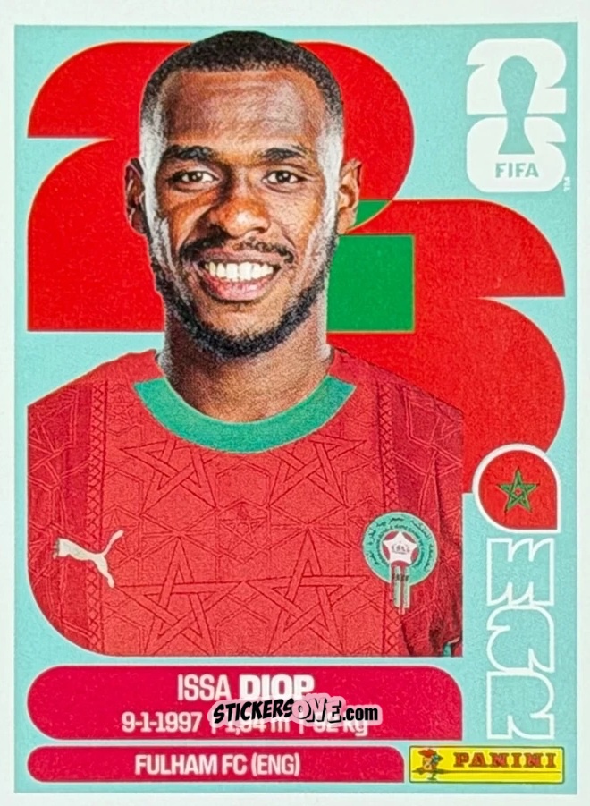 Figurina Issa Diop - Fifa World Cup 2026. Standard Edition n. MAR7U - Panini
