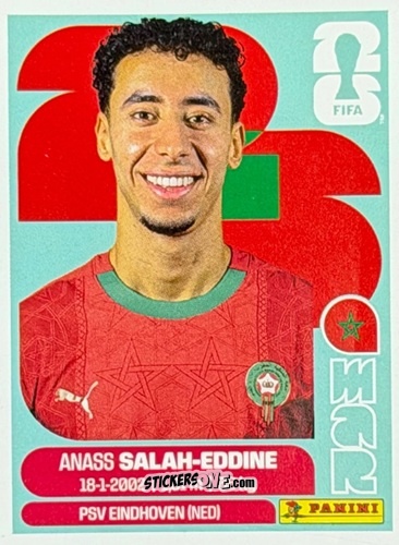Figurina Anass Salah-Eddine - Fifa World Cup 2026. Standard Edition n. MAR8U - Panini