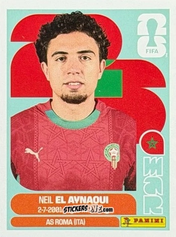 Figurina Neil El Aynaoui - Fifa World Cup 2026. Standard Edition n. MAR12U - Panini