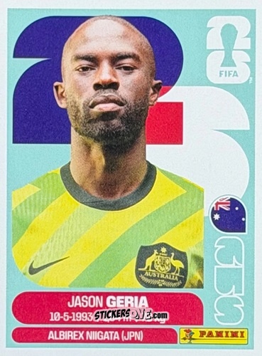 Cromo Jason Geria - Fifa World Cup 2026. Standard Edition n. AUS9U - Panini