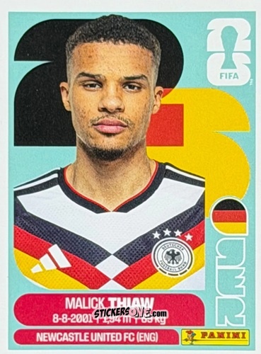 Cromo Malick Thiaw - Fifa World Cup 2026. Standard Edition n. GER8U - Panini