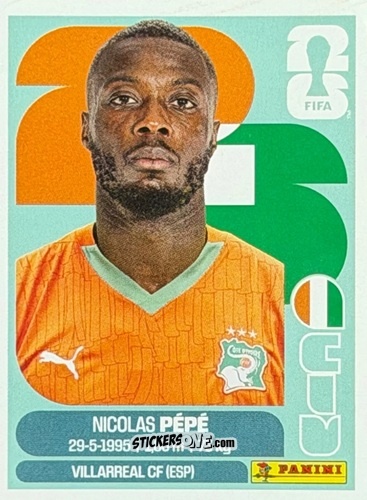 Figurina Nicolas Pepe - Fifa World Cup 2026. Standard Edition n. CIV14U - Panini