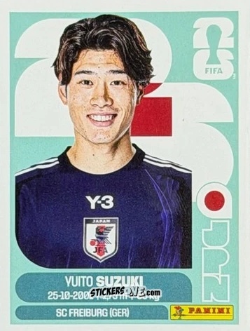 Figurina Yuito Suzuki - Fifa World Cup 2026. Standard Edition n. JPN17U - Panini