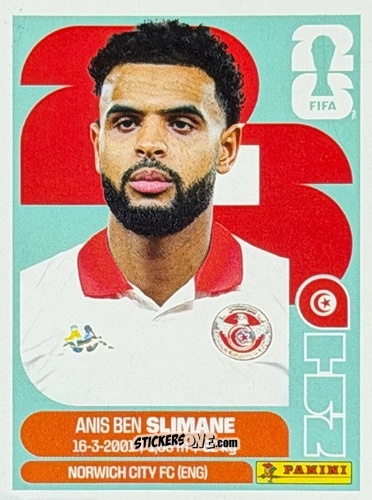 Figurina Anis Ben Slimane - Fifa World Cup 2026. Standard Edition n. TUN11U - Panini
