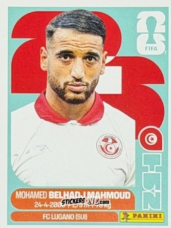 Figurina Mohamed Belhadj Mahmoud - Fifa World Cup 2026. Standard Edition n. TUN12U - Panini