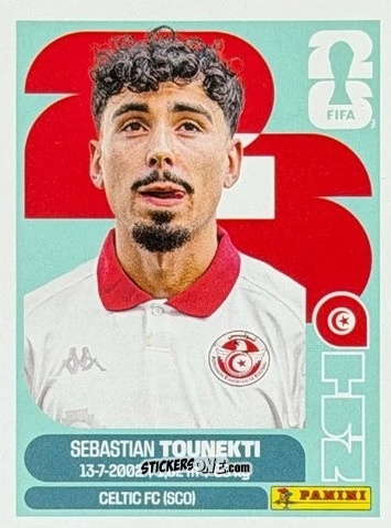Figurina Sebastian Tounekti - Fifa World Cup 2026. Standard Edition n. TUN19U - Panini