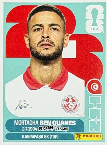 Figurina Mortadha Ben Ouanes - Fifa World Cup 2026. Standard Edition n. TUN20U - Panini