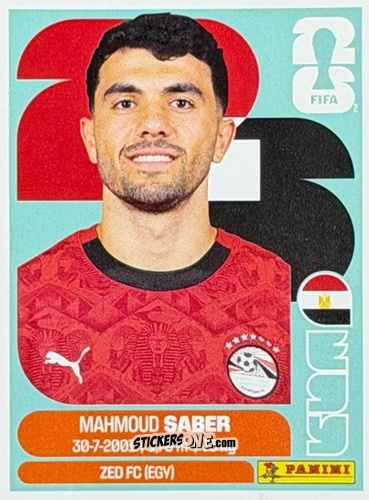 Figurina Mahmoud Saber - Fifa World Cup 2026. Standard Edition n. EGY6U - Panini