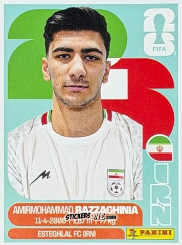 Cromo Amir Razzaghinia - Fifa World Cup 2026. Standard Edition n. IRN14U - Panini