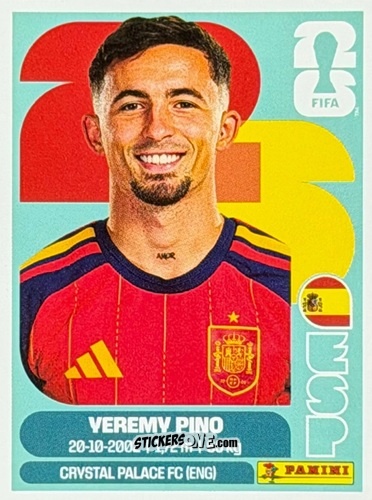 Figurina Yeremy Pino - Fifa World Cup 2026. Standard Edition n. ESP19U - Panini