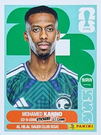 Sticker Mohamed Kanno - Fifa World Cup 2026. Standard Edition n. KSA14U - Panini