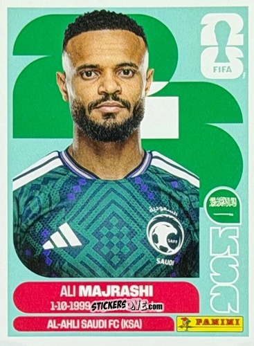 Cromo Ali Majrashi - Fifa World Cup 2026. Standard Edition n. KSA15U - Panini