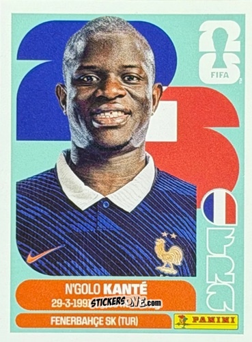 Figurina N'Golo Kanté - Fifa World Cup 2026. Standard Edition n. FRA10U - Panini