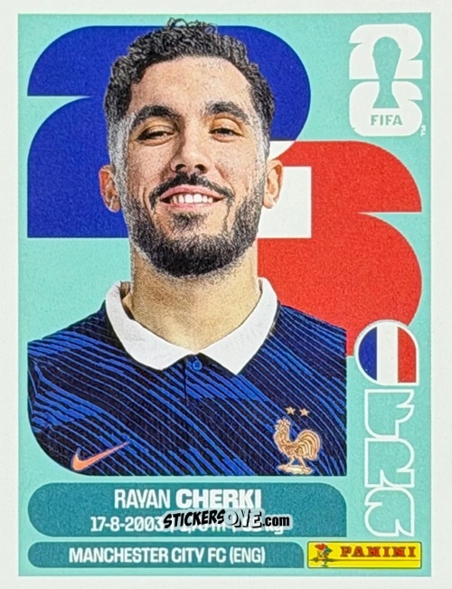Sticker Rayan Cherki - Fifa World Cup 2026. Standard Edition n. FRA18U - Panini