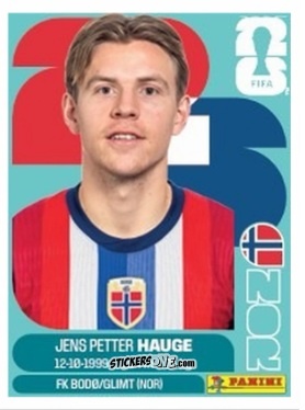 Figurina Jens Petter Hauge - Fifa World Cup 2026. Standard Edition n. NOR17U - Panini