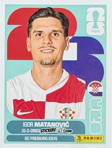 Figurina Igor Matanović - Fifa World Cup 2026. Standard Edition n. CRO20U - Panini