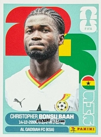 Figurina Christopher Bonsu Baah - Fifa World Cup 2026. Standard Edition n. GHA14U - Panini
