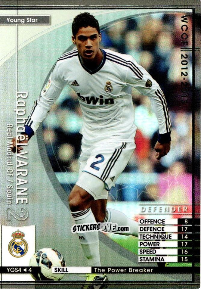 Figurina Raphaël Varane - Sega World Club Champion Football 2012-2013
 n. YGS4 - Panini