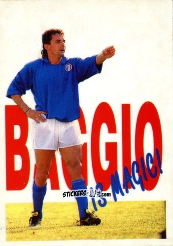 Figurina Roberto Baggio is magic! - Italia Mondiale 90
 n. 32 - Vallardi