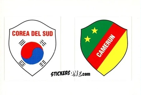Figurina Badge Corea del sud / Camerun - Italia Mondiale 90
 n. 44 - Vallardi