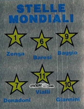Figurina Stelle Mondiali (1-6-9-7-11-10)