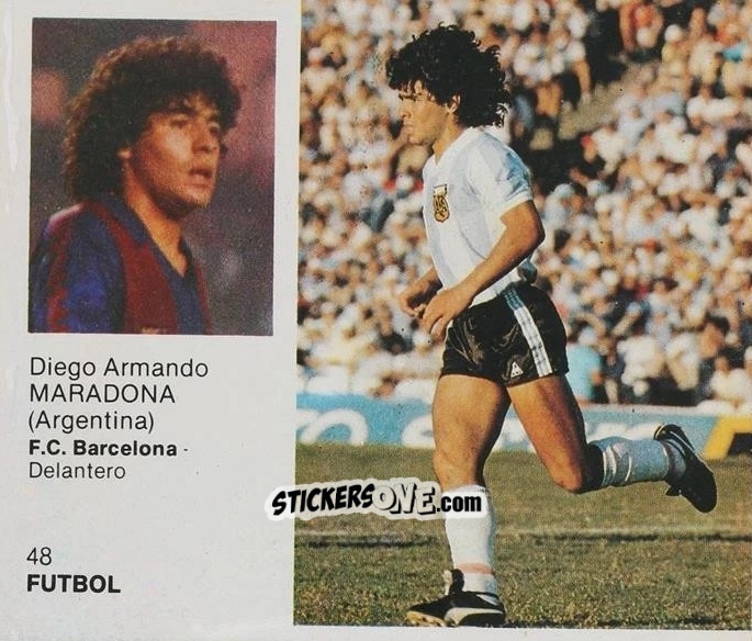 Cromo Diego Armando Maradona - Ases del Deporte Mundial 1983
 n. 48 - BRUGUERA