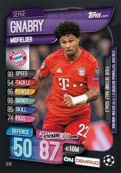 Figurina Serge Gnabry - 2019-20 On-Demand Match Attax UEFA Champions League
 n. OD16 - Topps