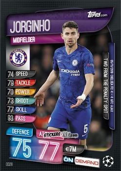 Figurina Jorginho - 2019-20 On-Demand Match Attax UEFA Champions League
 n. OD28 - Topps