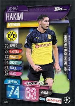 Figurina Achraf Hakimi - 2019-20 On-Demand Match Attax UEFA Champions League
 n. OD30 - Topps