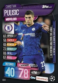 Cromo Christian Pulisic - 2019-20 On-Demand Match Attax UEFA Champions League
 n. OD33 - Topps