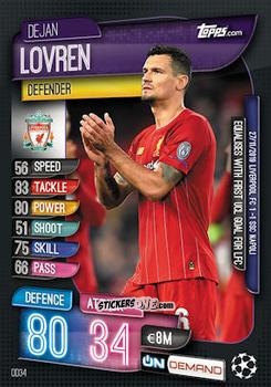 Figurina Dejan Lovren - 2019-20 On-Demand Match Attax UEFA Champions League
 n. OD34 - Topps