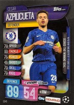 Cromo Cesar Azpilicueta - 2019-20 On-Demand Match Attax UEFA Champions League
 n. OD40 - Topps