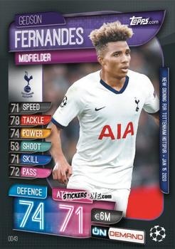 Sticker Gedson Fernandes - 2019-20 On-Demand Match Attax UEFA Champions League
 n. OD43 - Topps