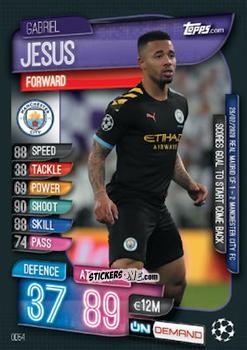 Figurina Gabriel Jesus - 2019-20 On-Demand Match Attax UEFA Champions League
 n. OD54 - Topps