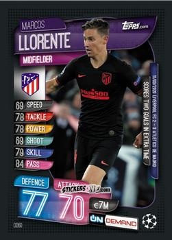 Sticker Marcos Llorente - 2019-20 On-Demand Match Attax UEFA Champions League
 n. OD60 - Topps